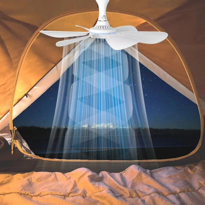 USB-Powered 6-Blade Ceiling Fan with Remote – Silent Hanging Fan for Camping & Bedrooms | Kalsten