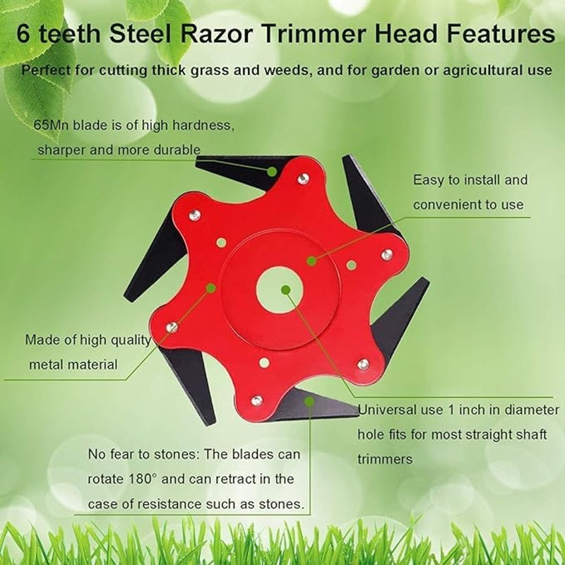 BowLift | Heavy-Duty 6-Steel Blades Trimmer Head