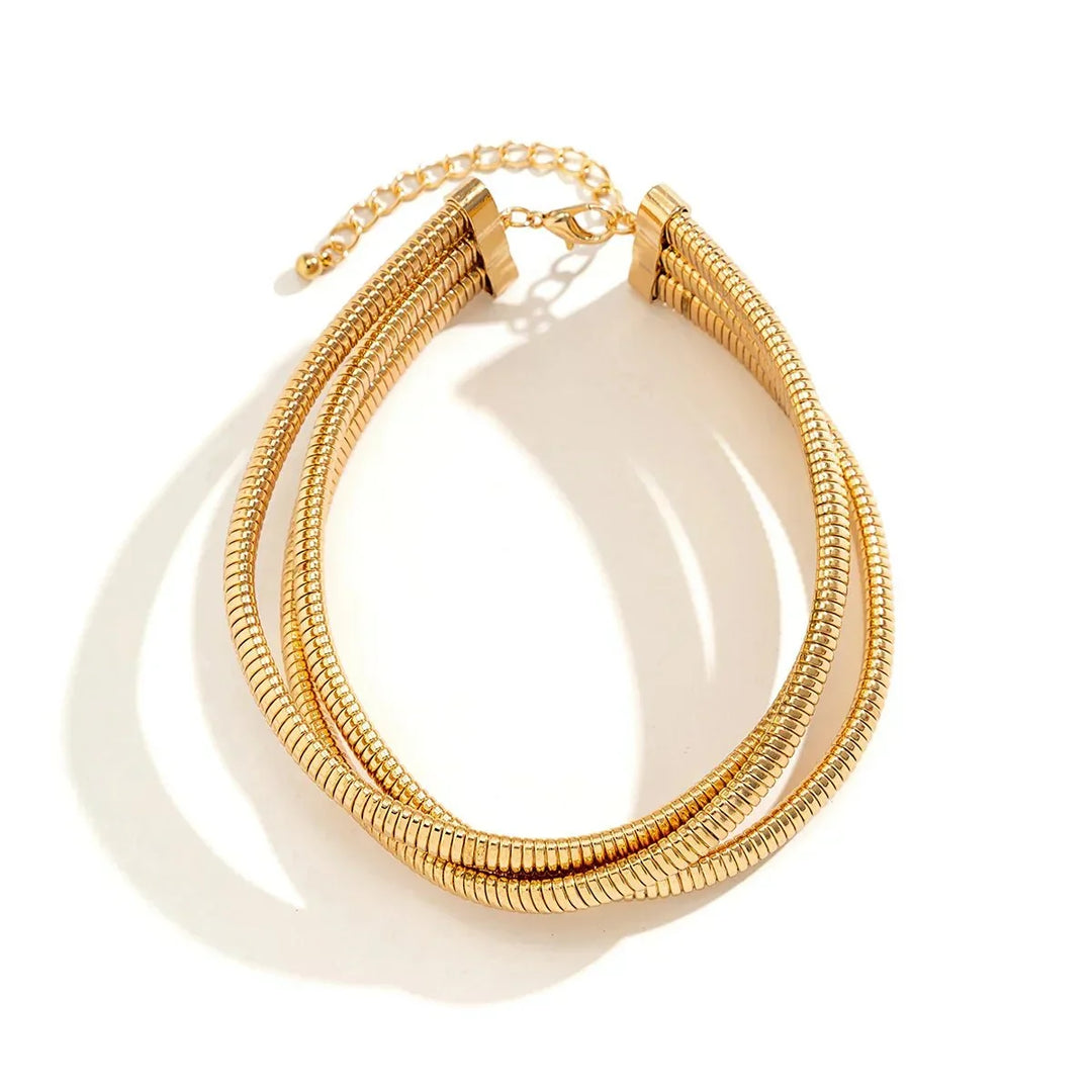 Kalsten | Triple Layer Stacked Chunky Choker Necklace
