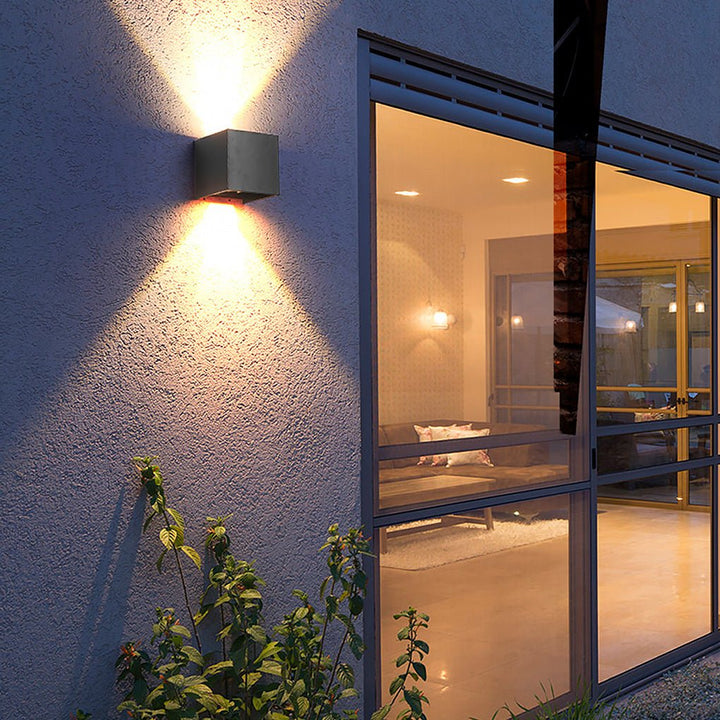 Square Waterproof Up Down Lighting Adjustable Modern Exterior Lights | Kalsten