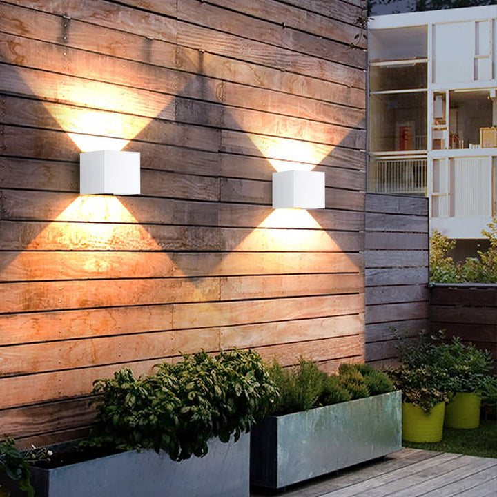 Square Waterproof Up Down Lighting Adjustable Modern Exterior Lights | Kalsten
