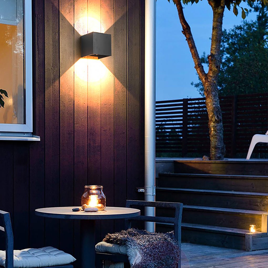 Square Waterproof Up Down Lighting Adjustable Modern Exterior Lights | Kalsten