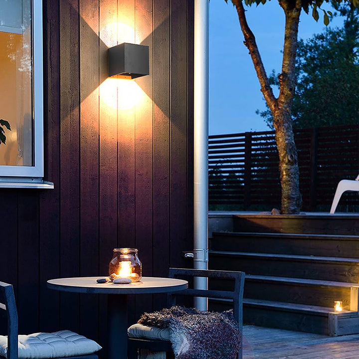 Square Waterproof Up Down Lighting Adjustable Modern Exterior Lights | Kalsten