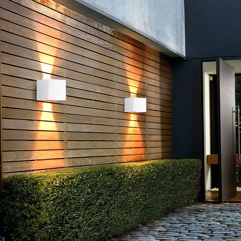 Square Waterproof Up Down Lighting Adjustable Modern Exterior Lights | Kalsten