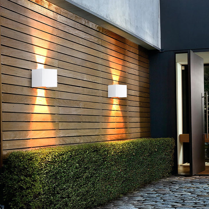 Square Waterproof Up Down Lighting Adjustable Modern Exterior Lights | Kalsten