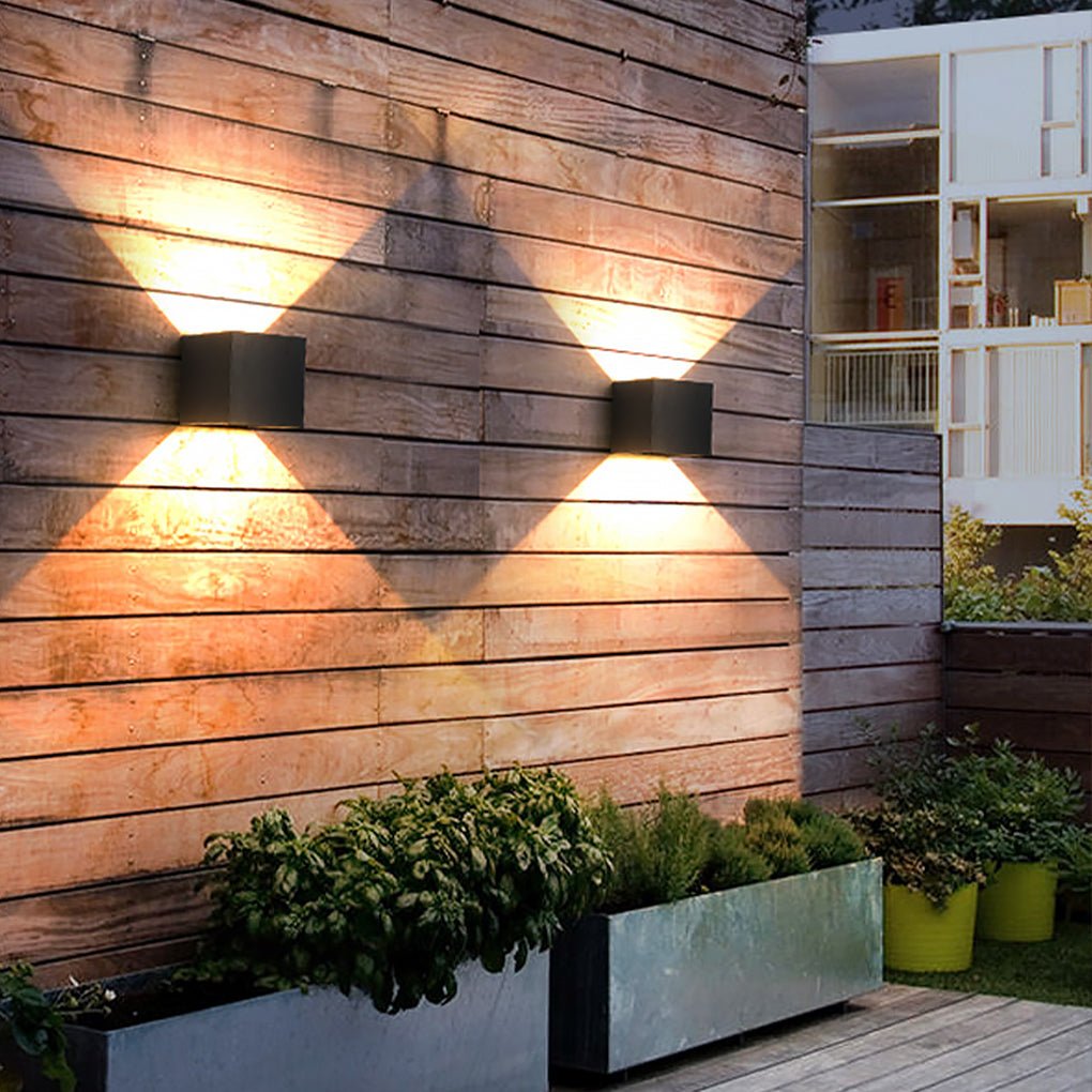Square Waterproof Up Down Lighting Adjustable Modern Exterior Lights | Kalsten