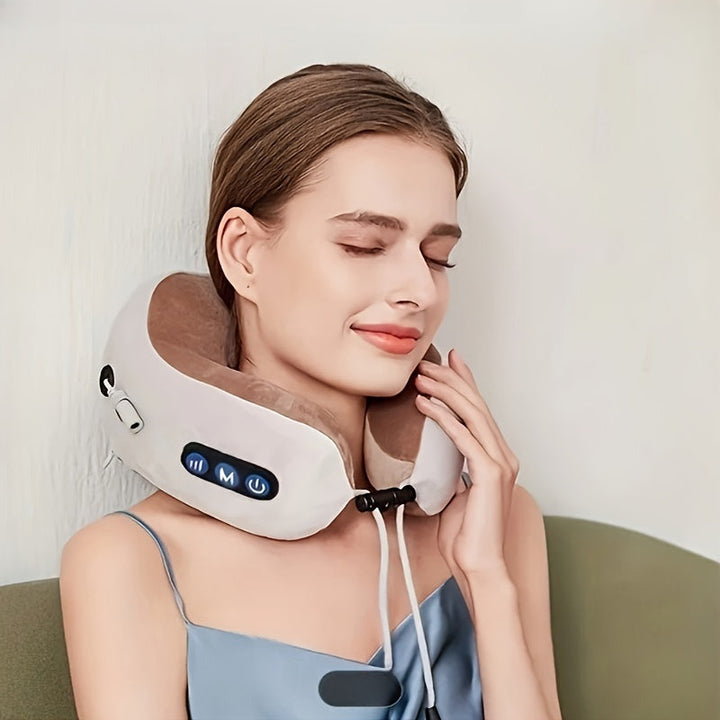 Kalsten | U-shaped Neck Pillow with Memory Foam & USB Rechargeable Heating - NeckEase Pro