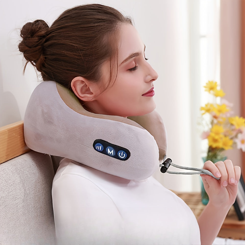 Kalsten | U-shaped Neck Pillow with Memory Foam & USB Rechargeable Heating - NeckEase Pro