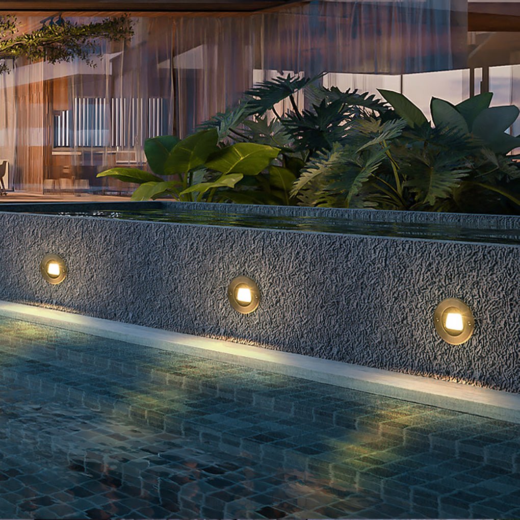Ultra-thin Waterproof Recessed Step Lights LED Ground Lighting for Stairs, Decks (IP65, 110-240V, Warm White) | Kalsten