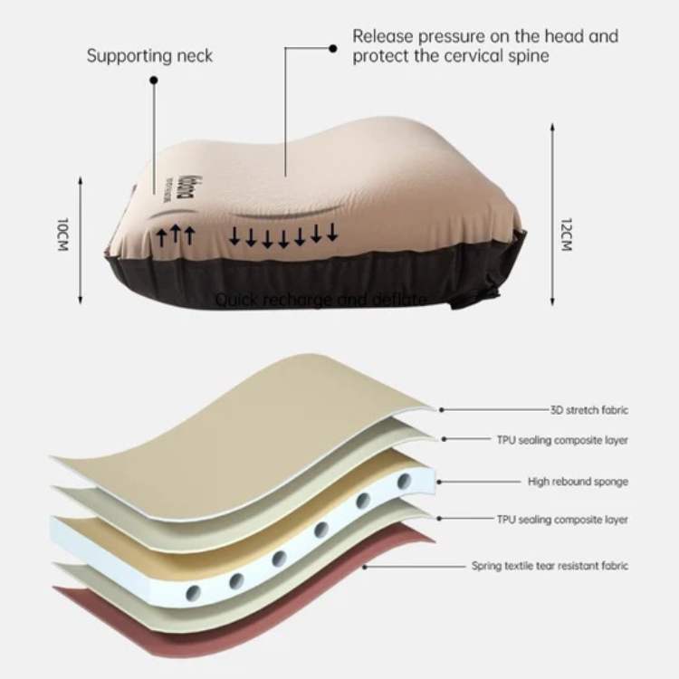 AirRest Camping Pillow Inflatable Ergonomic | Kalsten