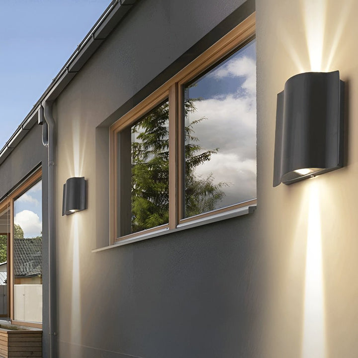 Modern Black LED Outdoor Wall Sconce Kalsten