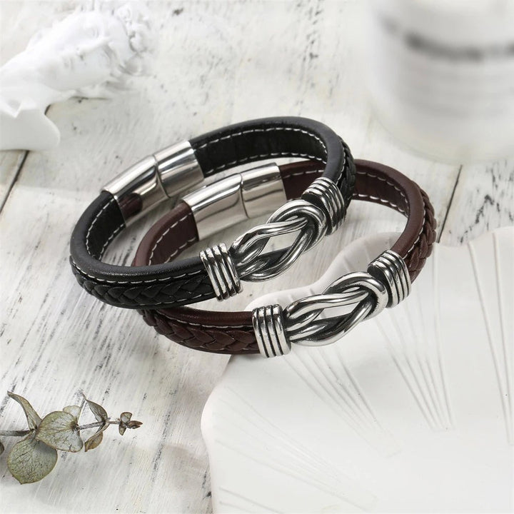 Kalsten | Unisex Eternal Love Knot Leather Bracelet