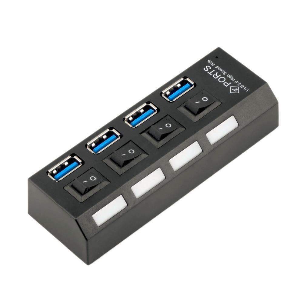 Kalsten | USB 3.0 Hub 4 Ports Super Speed 5Gbps and Hub With on/off Switch For Windows Mac OS Linux