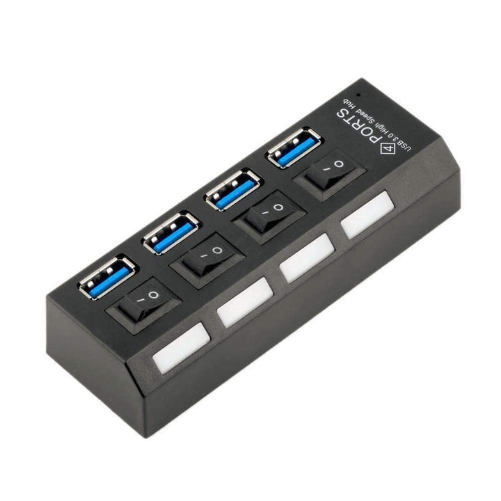 Kalsten | USB 3.0 Hub 4 Ports Super Speed 5Gbps and Hub With on/off Switch For Windows Mac OS Linux