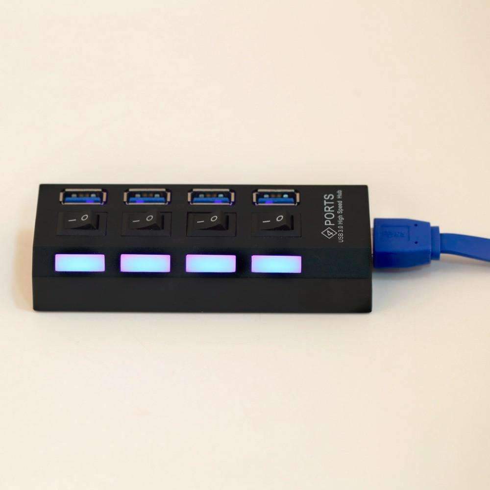 Kalsten | USB 3.0 Hub 4 Ports Super Speed 5Gbps and Hub With on/off Switch For Windows Mac OS Linux