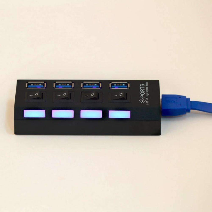 Kalsten | USB 3.0 Hub 4 Ports Super Speed 5Gbps and Hub With on/off Switch For Windows Mac OS Linux