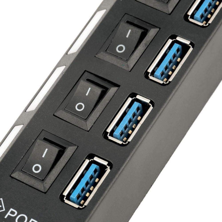 Kalsten | USB 3.0 Hub 4 Ports Super Speed 5Gbps and Hub With on/off Switch For Windows Mac OS Linux