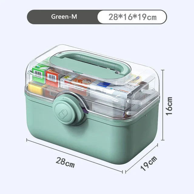 Skanto | Family Medicine Organizer Box – Portable First Aid Kit & Medical Storage Box