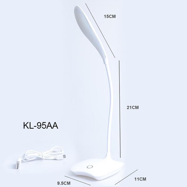 Flexible 14 LED Stand Desk Lamp Modern Touch Switch 3 Modes Dimmer USB Rechargeable Reading Study Light Table Lamp for Bedroom | Kalsten