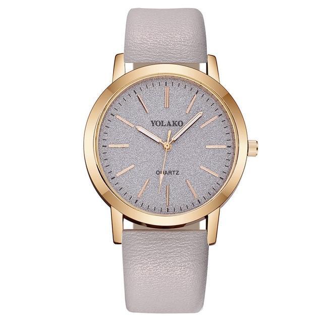 Kalsten | IcoolGadgets High Quality Fashion Womens Ladies Simple Watches Geneva Faux Leather Analog Quartz Wrist Watch clock saat Gift