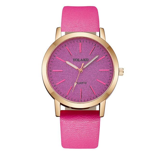 Kalsten | IcoolGadgets High Quality Fashion Womens Ladies Simple Watches Geneva Faux Leather Analog Quartz Wrist Watch clock saat Gift