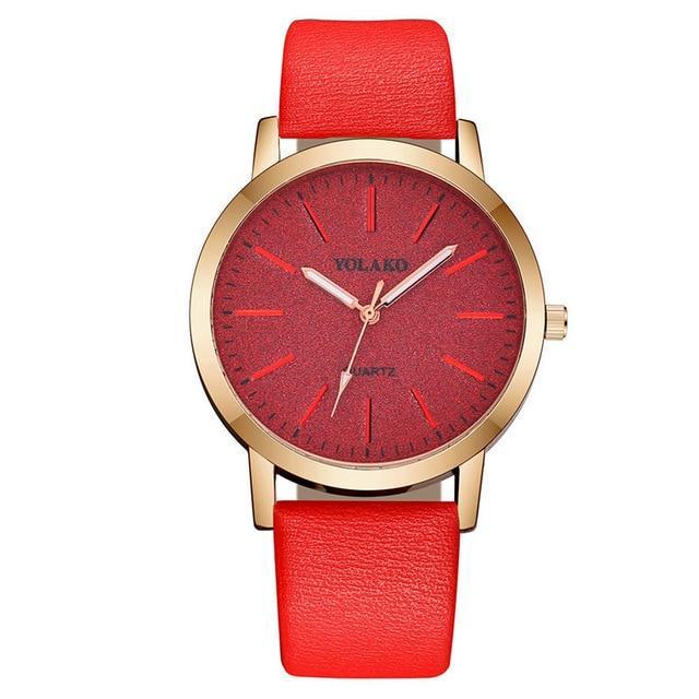 Kalsten | IcoolGadgets High Quality Fashion Womens Ladies Simple Watches Geneva Faux Leather Analog Quartz Wrist Watch clock saat Gift