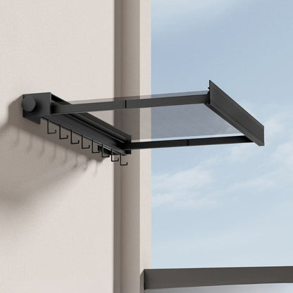 Skanto | Wall-Mounted Drying Rack | Extendable with Shelf and Hooks | Metal