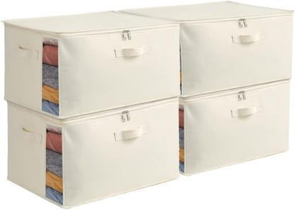 Brehn | Canvas Clothing Storage Organizer Set – Double-Zipper Bag with Handles & Clear Window