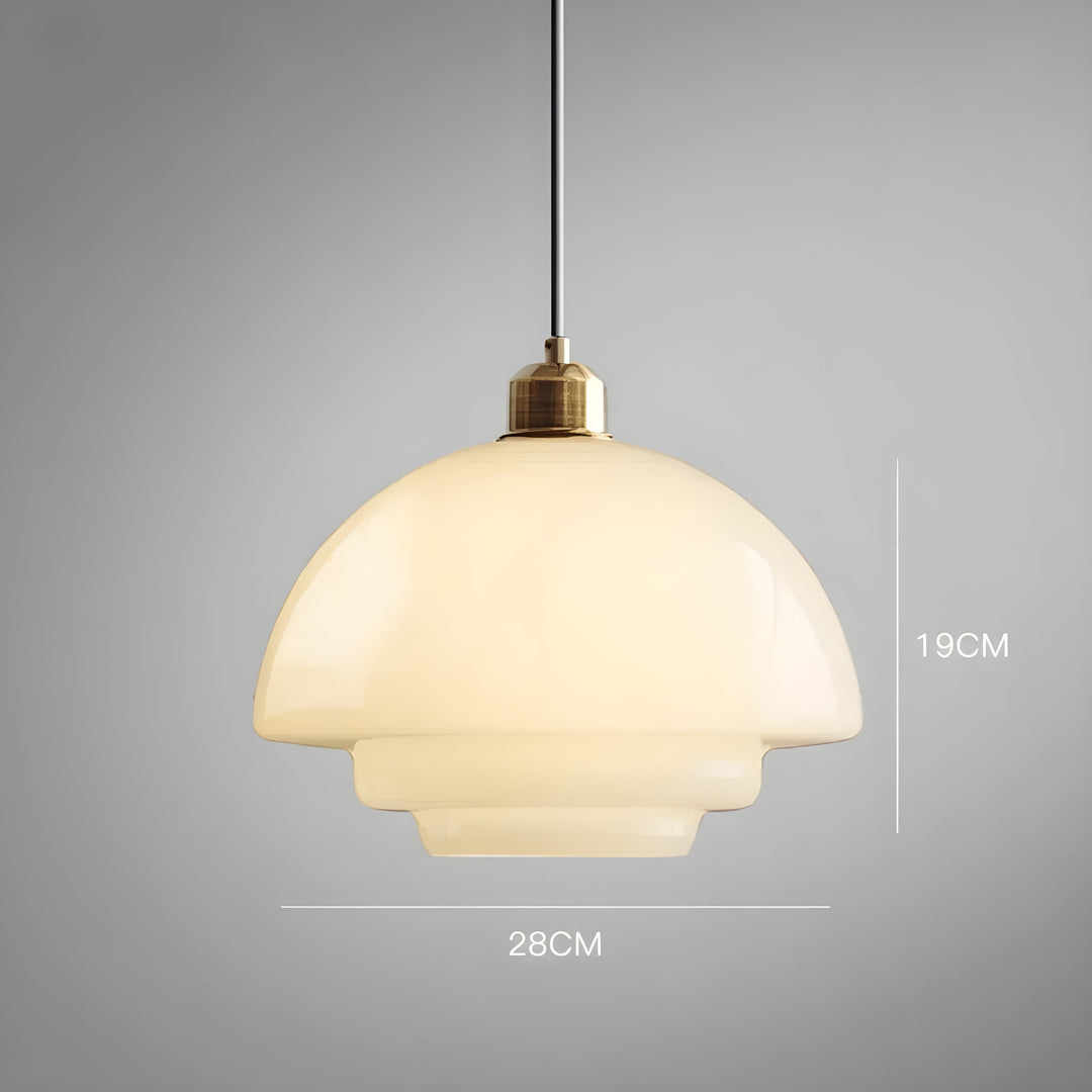 AuraBeam Light – Minimalistic Ivory Colored Glass LED Pendant Lamp | Kalsten