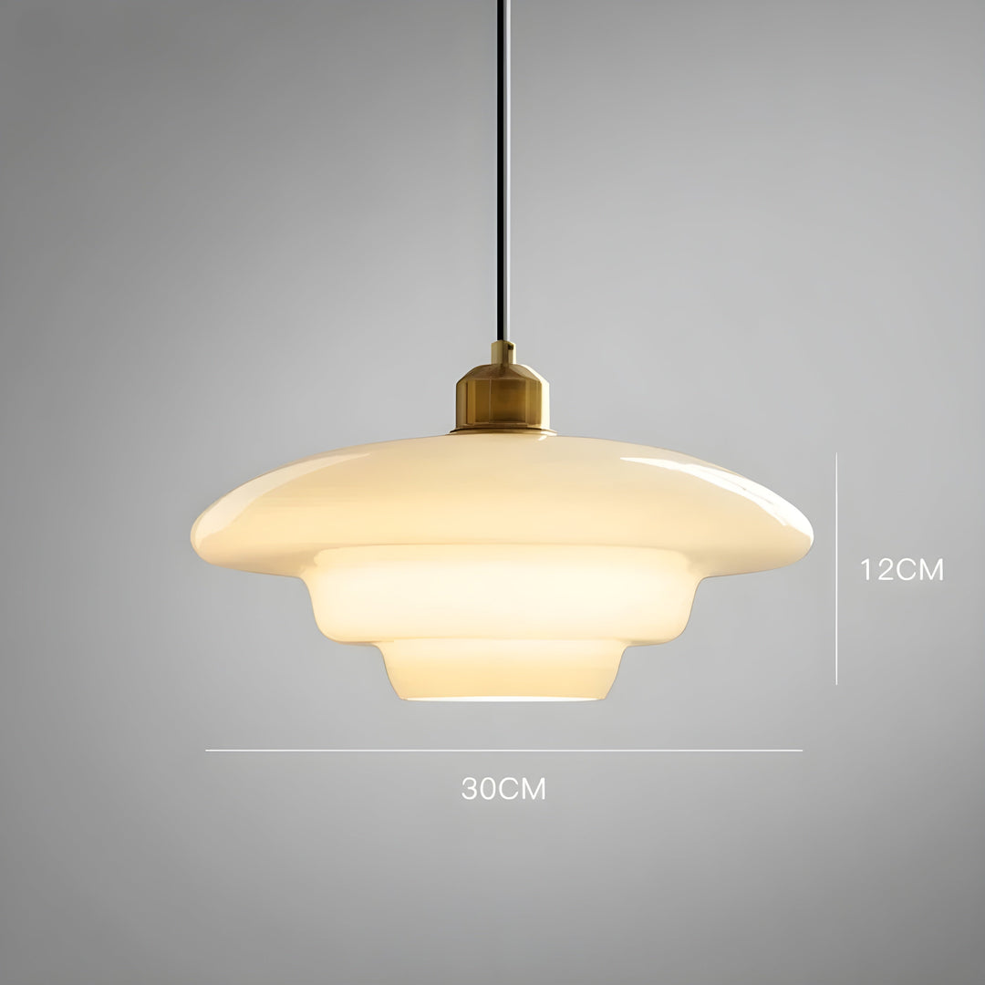 AuraBeam Light – Minimalistic Ivory Colored Glass LED Pendant Lamp | Kalsten