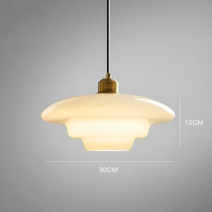 AuraBeam Light – Minimalistic Ivory Colored Glass LED Pendant Lamp | Kalsten