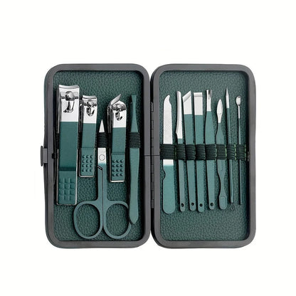 Skanto | Stainless Steel Grooming Set | 7, 13, or 24-Piece Set for Home or Travel Manicure & Pedicure