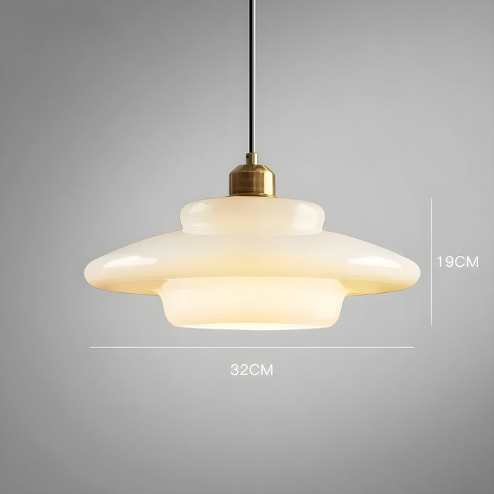 AuraBeam Light – Minimalistic Ivory Colored Glass LED Pendant Lamp | Kalsten