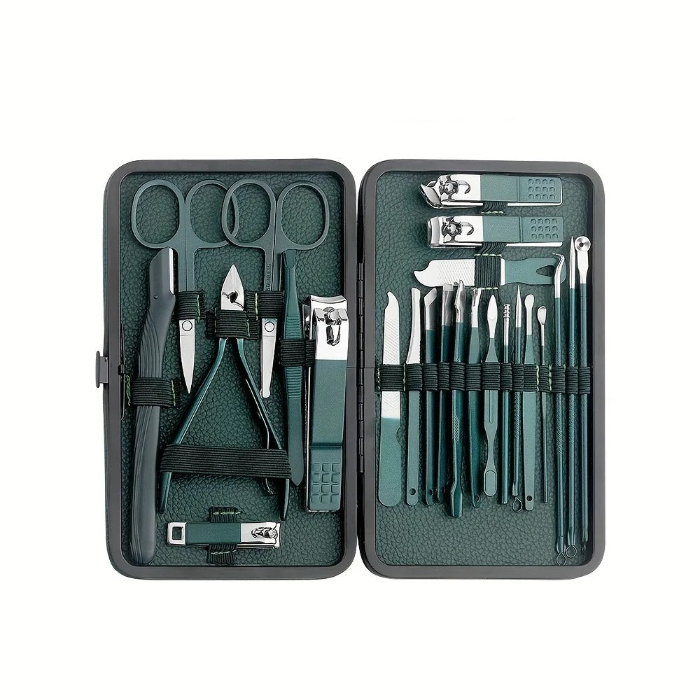 Kalsten | Stainless Steel Grooming Set | 7, 15, or 24-Piece Kits for Manicures & Pedicures at Home or Travel