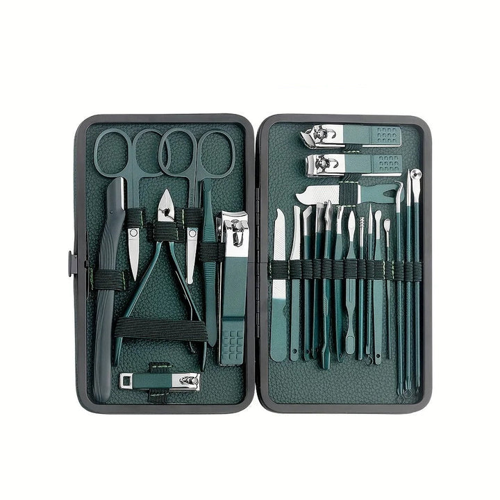 Kalsten | Stainless Steel Grooming Set | 7, 15, or 24-Piece Kits for Manicures & Pedicures at Home or Travel