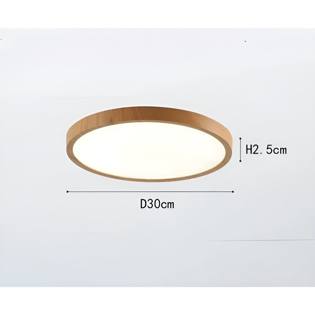 GrainGlow Light - Modern Ultra-Thin Wood Ceiling Light | Kalsten