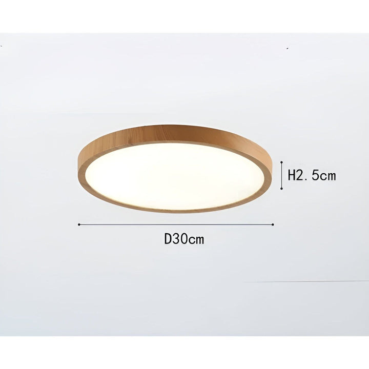GrainGlow Light - Modern Ultra-Thin Wood Ceiling Light | Kalsten