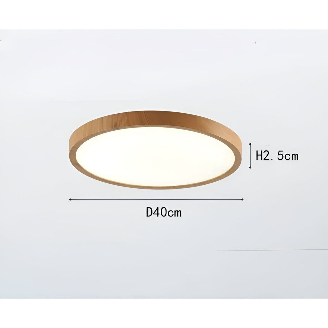 GrainGlow Light - Modern Ultra-Thin Wood Ceiling Light | Kalsten