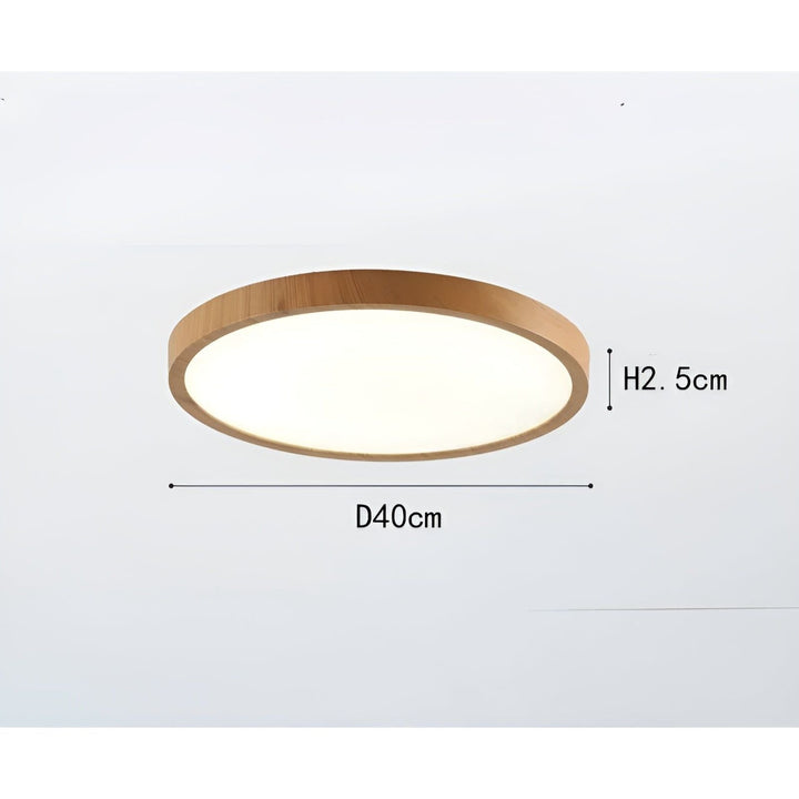 GrainGlow Light - Modern Ultra-Thin Wood Ceiling Light | Kalsten