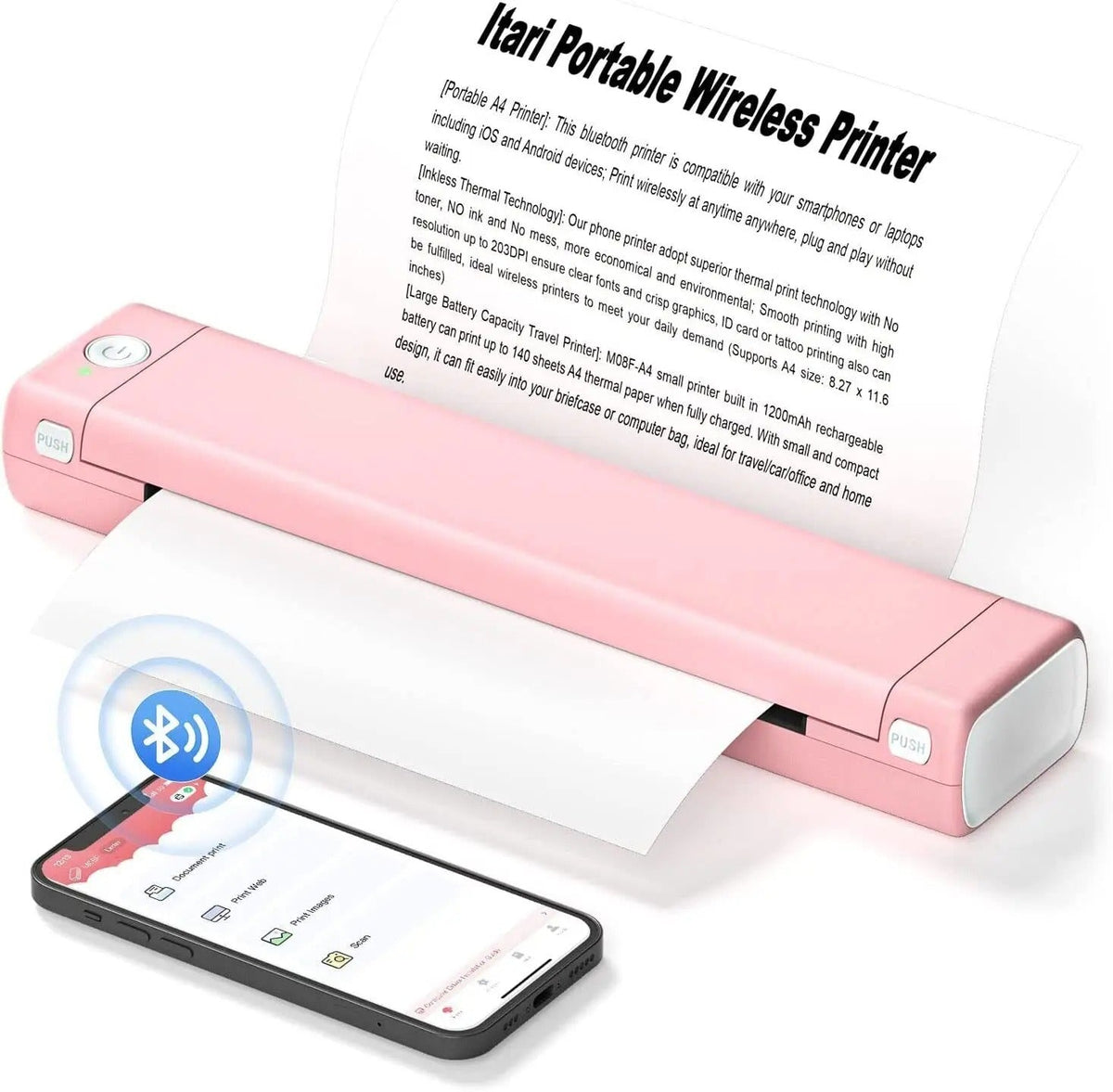 Skanto | Ultimate Wireless A4 Thermal Printer - Compatible with Android, iOS & Laptops