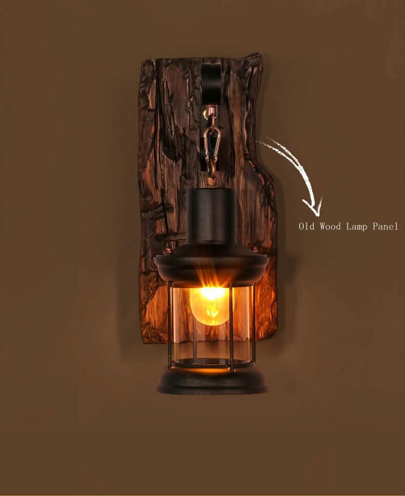 Veritas Modern Glass & Wood LED Wall Lamp
