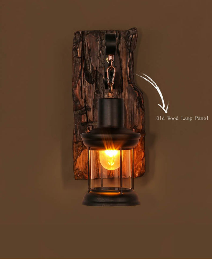 Veritas - Wall lamp including Wooden Base and Glass design Kalsten