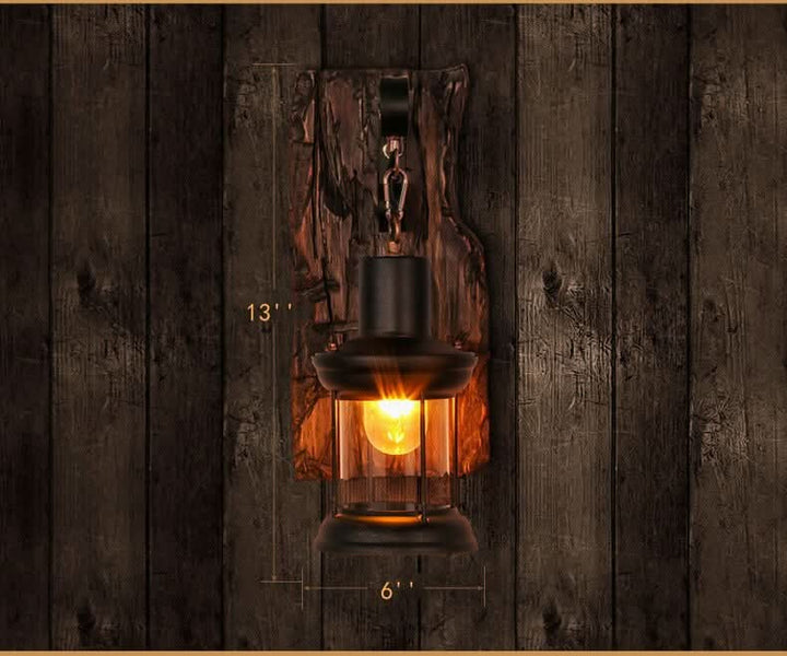 Veritas Modern Glass & Wood LED Wall Lamp