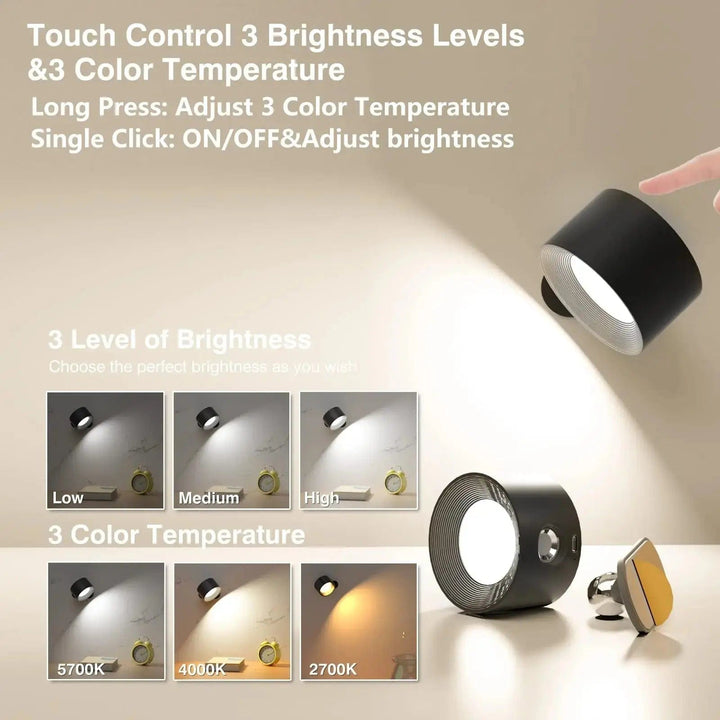 Rechargeable Battery Wall Lamp – 360° Adjustable