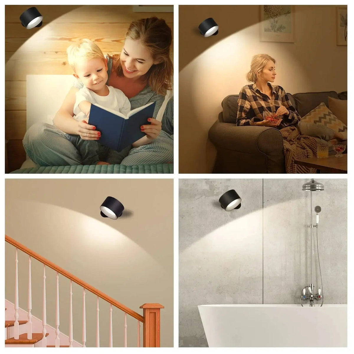 Skanto | Battery Powered Wall Light | Rechargeable, 360° Adjustable & Wireless for Bedrooms, Hallways & Reading Nooks