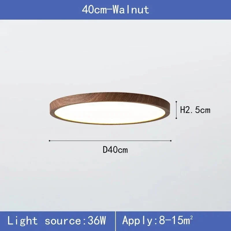 Ultrathin Wood-Design LED Ceiling Lamp