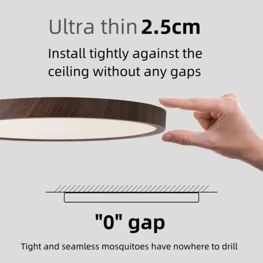 Ultrathin Wood-Design LED Ceiling Lamp