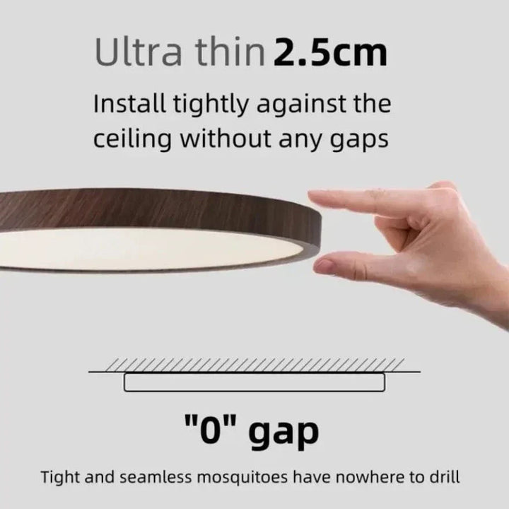 Ultrathin Wood-Design LED Ceiling Lamp