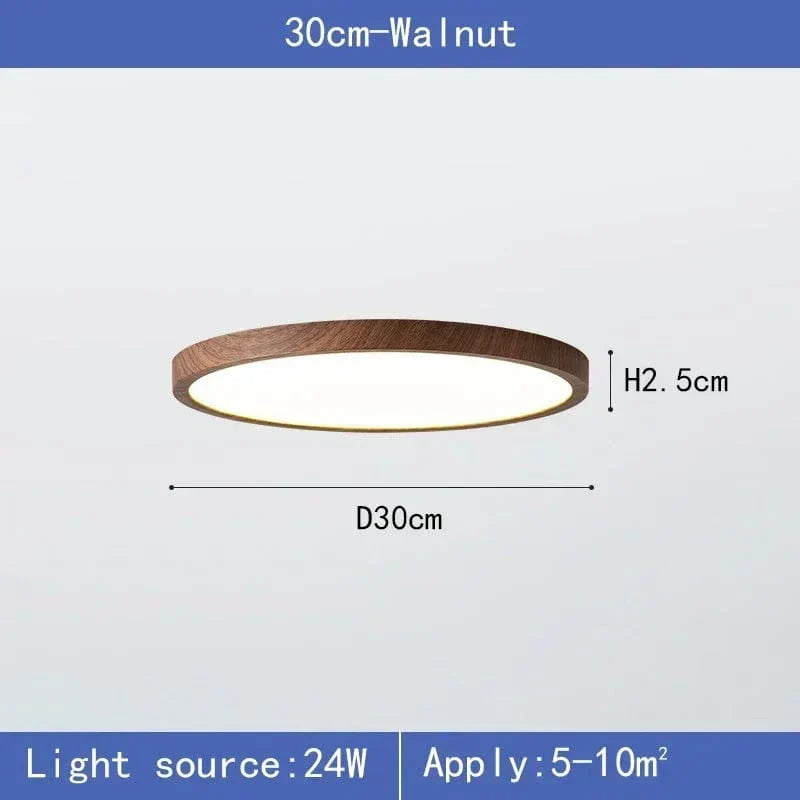 Ultrathin Wood-Design LED Ceiling Lamp