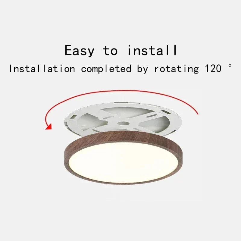 Ultrathin Wood-Design LED Ceiling Lamp